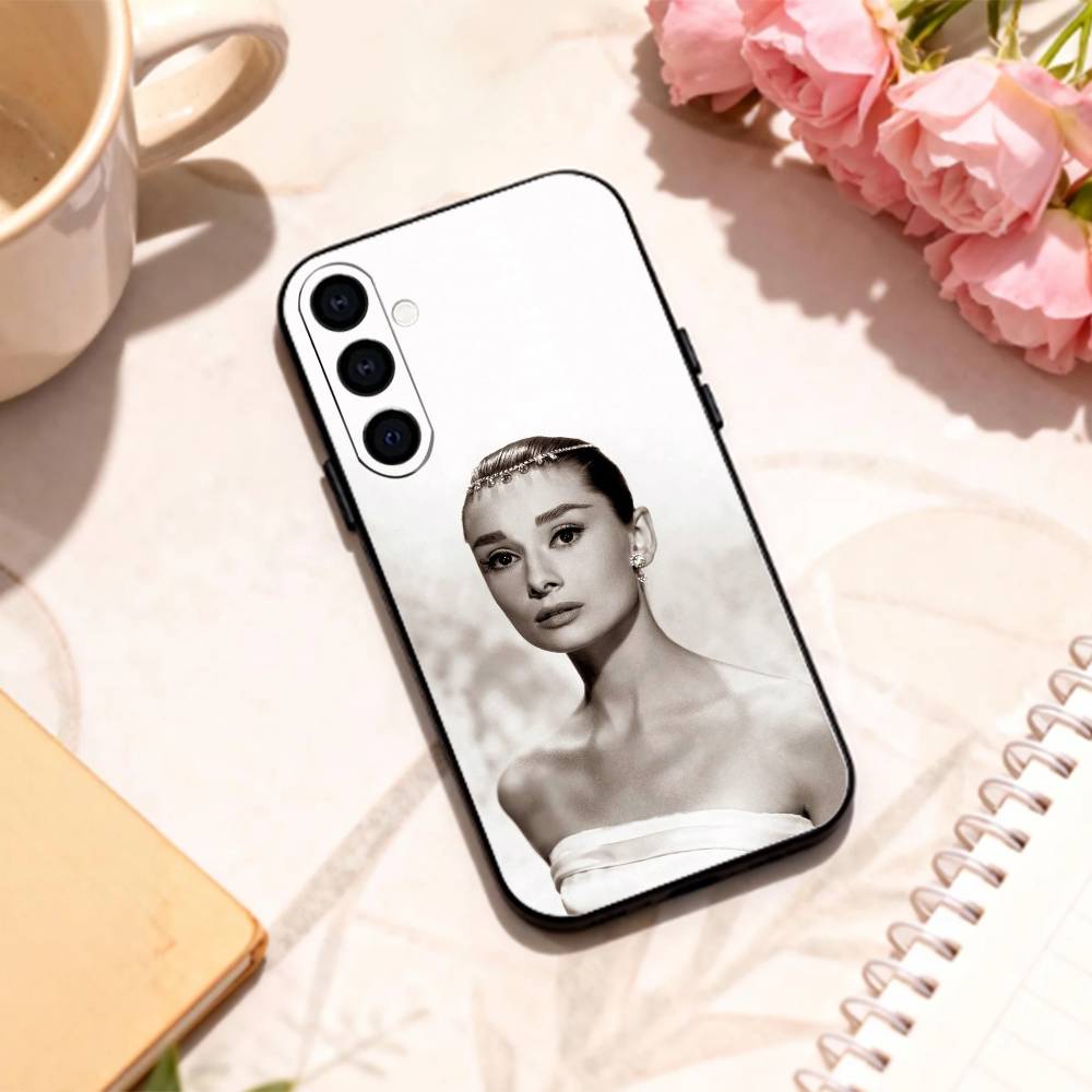 

A-Actress Audrey H-Hepburn phone Case For Samsung Galaxy A73,A72,A71,A70,A53,A52,A51,Others Soft Black Shell Samsung a51 4g