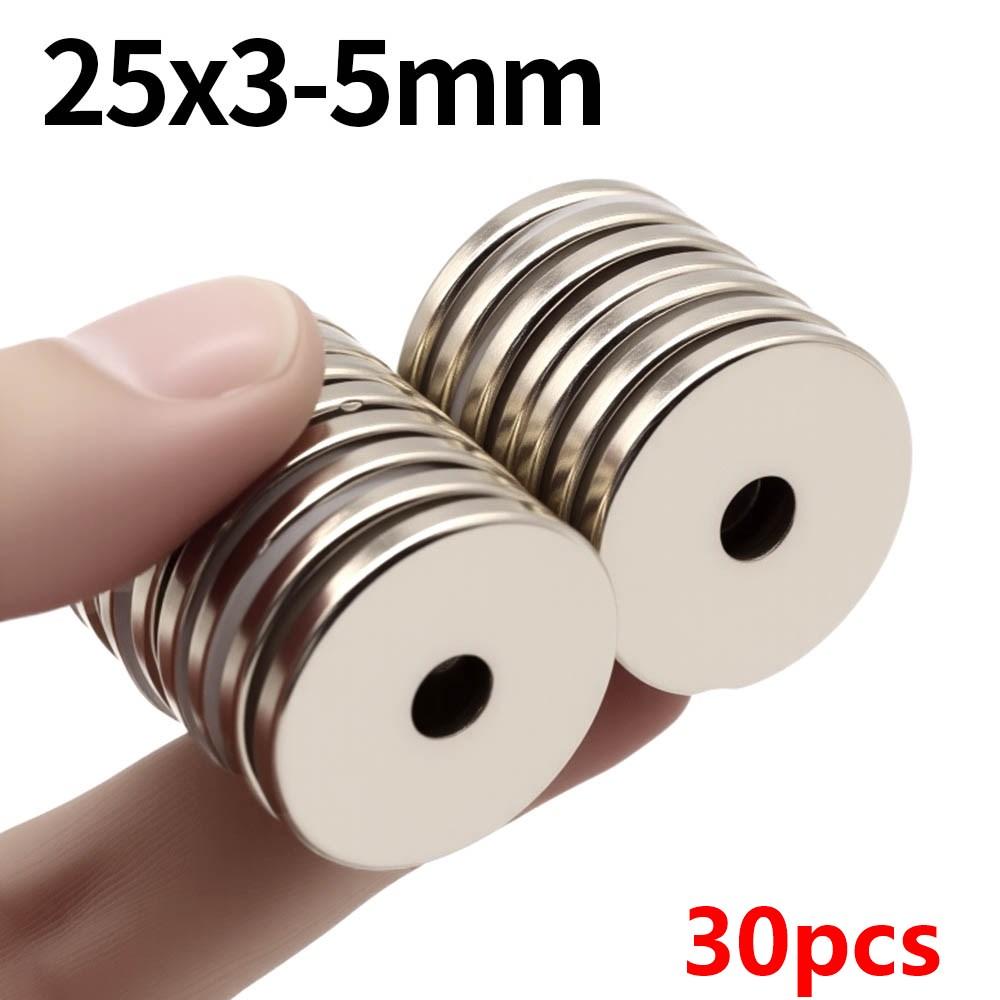 25x3-5mm Super Strong Neodymium Magnet N35 NdfeB Permanent Magnetic imanes Round With Holes Powerful Magnets Refrigerator Magnet
