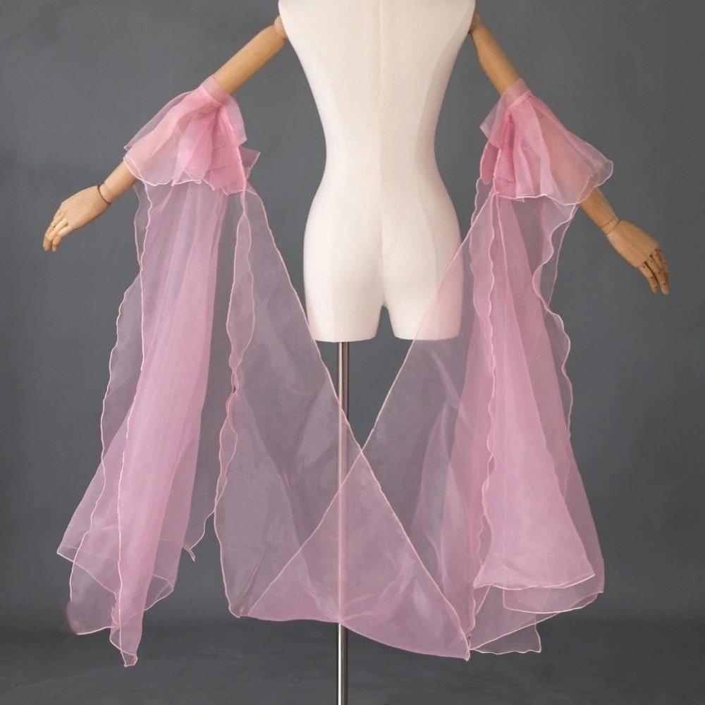 Hanfu Cinese Classico Maniche ad Acqua Pizzo di Organza Allacciatura Scialle di Pizzo Fluttuante da Fata Manica da Braccio Accessorio per Danza Etnica