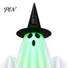 Outdoor Hanging Ghost Decor Electric Lifting Halloween Decoration with Voice/Remote Control, Interactive Scary Glowing Haunted House Party Supplies