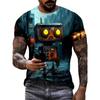 Fashionable Robot Graphic 3d Printed T-shirts Men Summer Loose Comfortable Plus Size Short Sleeved T-shirts