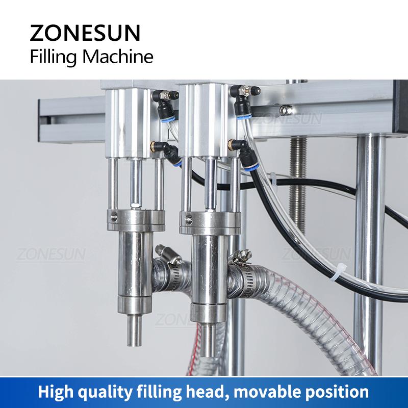 ZONESUN ZS-DTHSP2 Automatic Thick Liquid Filling Machine 2 Head Piston Pump Juice Gel Shampoo Lotion Filler