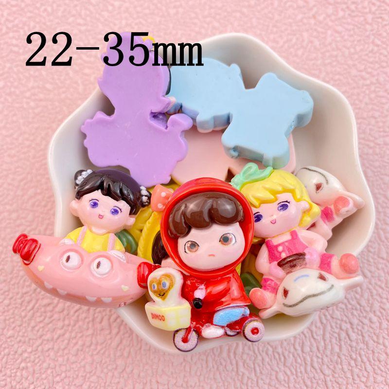 6/12Pcs New Cute Cartoon Little Boy, Girl Riding a Bike Series Flat Back Ornament Jewelry Bows Accessories