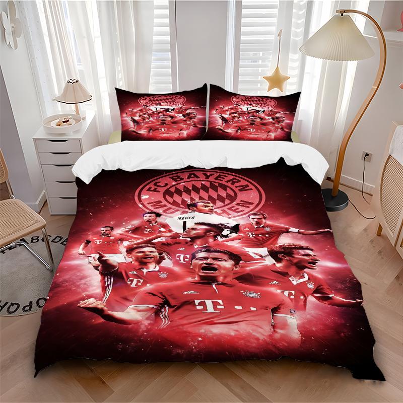 3 Stück Bayern München Legenden Bettwäsche-Sets Für Alle Größen Neu 3D-Druck Bettbezug Bettdecke Bettbezug Kissenbezug Schlafzimmerdekoration