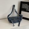 Large Capacity Commuter Tote Bag Women's Denim Shoulder Crossbody Bag