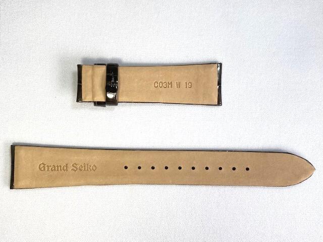C03M011J9 SEIKO Grand Seiko 19mm Genuine Leather for Strap, Crocodile, Gray, SBGX344/9F61-0AH0