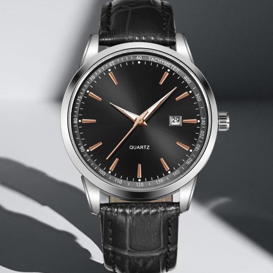 Men Watch Waterproof Design Simple Dial Calendar Function Business Casual Watch Casual Occasion Timepiece
