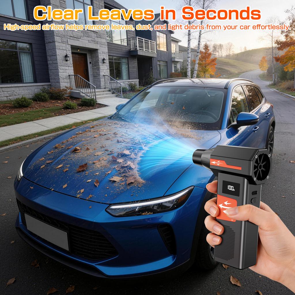Car Violent Fan Turbo Blower With Outlet Nozzles Blow Snow Jet Fan Blow And Suction 2 In 1 110000RPM Electric Air Duster Cleaning Blowing Tool