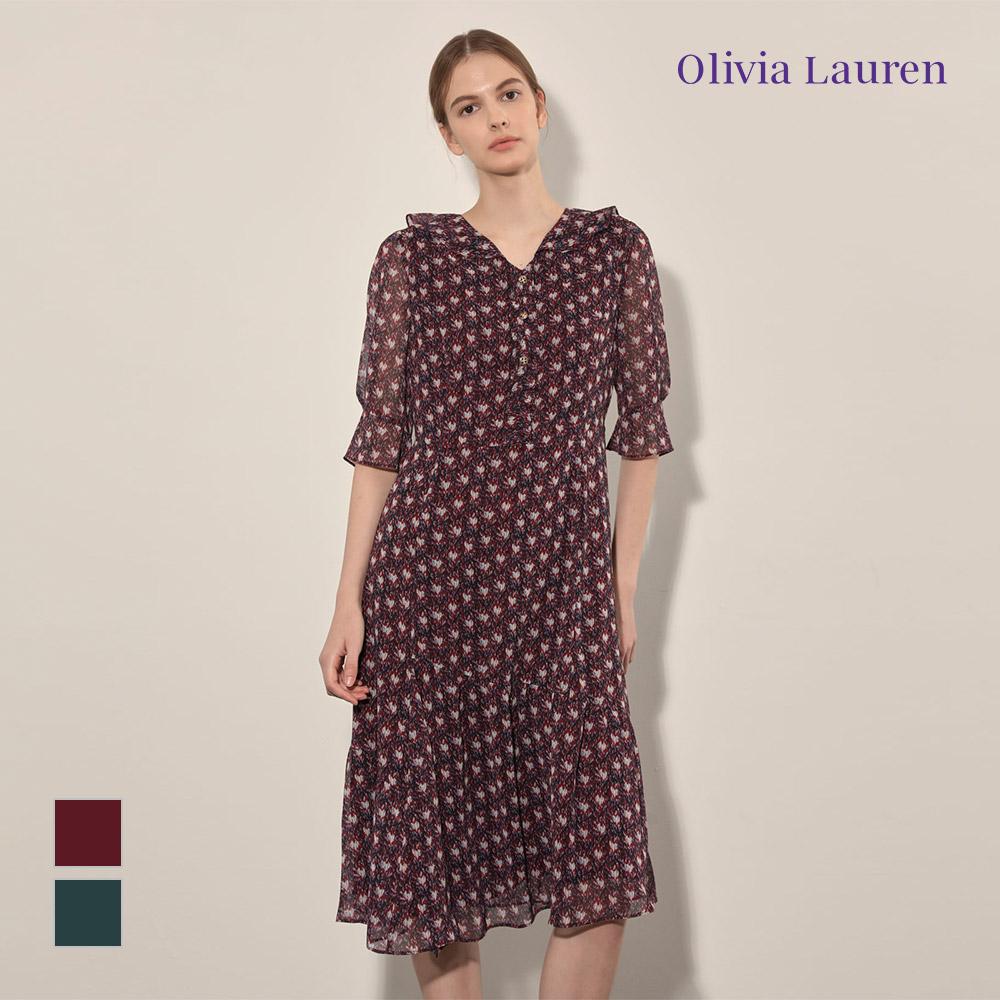 OLIVIALAUREN Printed Frill Dress_Voboa4F7211
