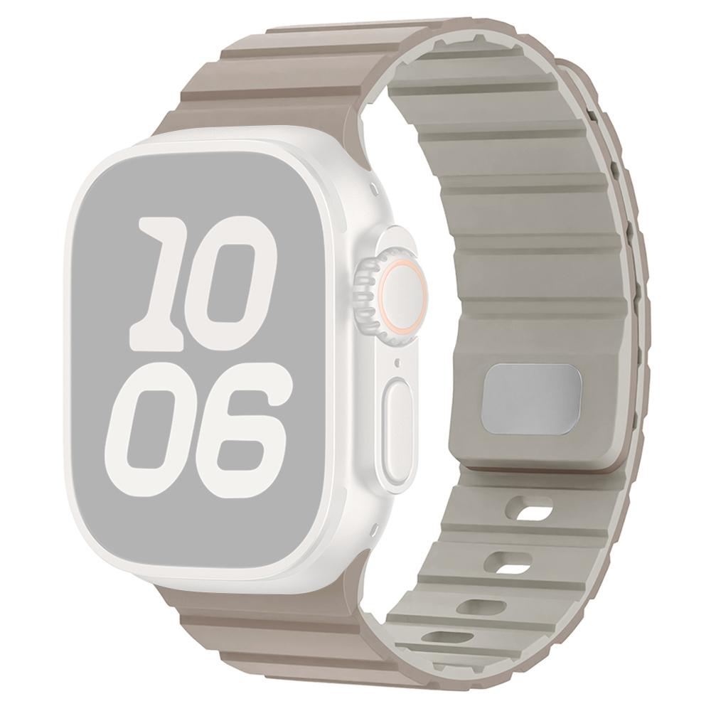Silicone Band for Apple Watch Series 11 10 42mm/9 8 7 41mm/SE3 SE2 SE 6 5 4 40mm/3 2 1 38mm Magnetic Quick Release Strap