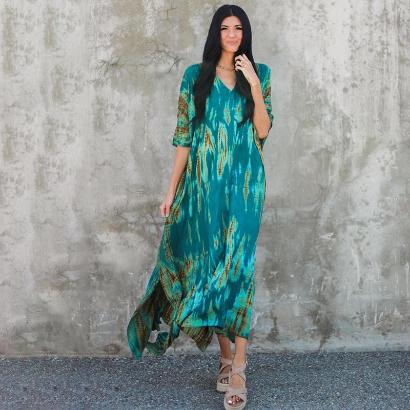 New Smudge Dress Long Skirt Beach Blouse Vacation Long Skirt Bikini Outer Swimsuit Blouse Sunscreen Suit