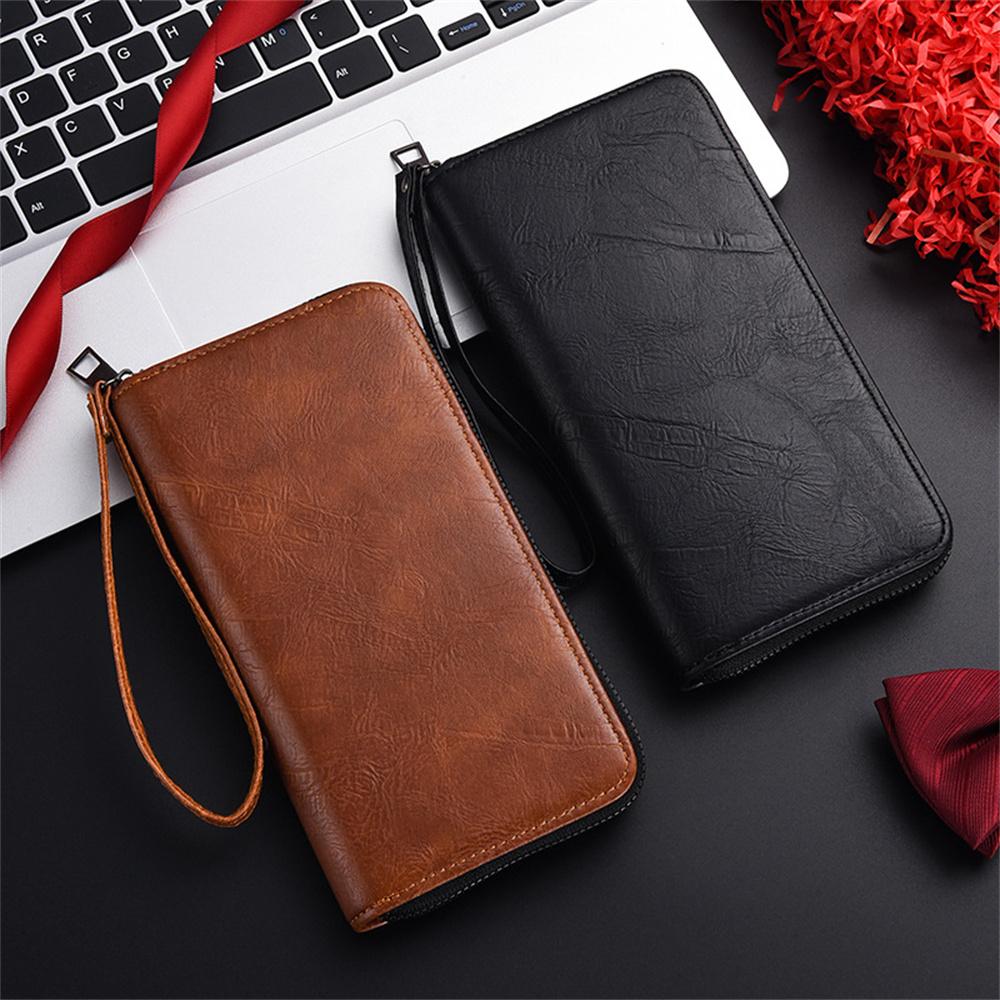Pu Leather Wallet Long Design Phone Wallet Men'S Wallet Coin Purse For Office Travel Gift
