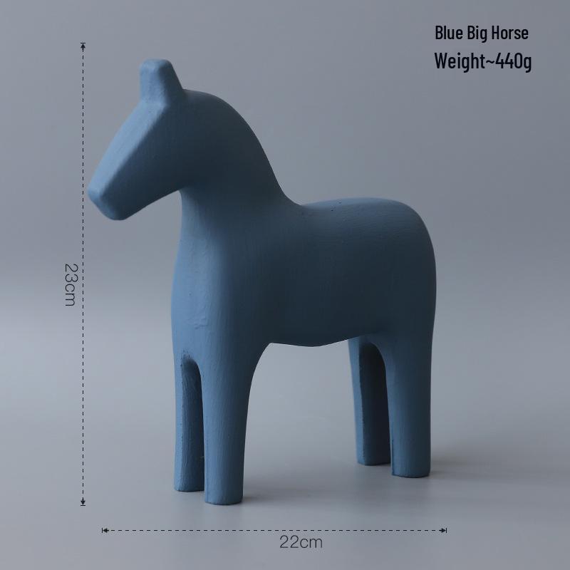 Adorno de Caballo de Madera Estilo Nórdico Morandi para Decoración de Hogar, Oficina o Sala de Estar