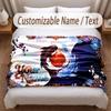 Music General Theme Soft Blanket Personalized Custom Name Text Print Warm Blanket Home Sofa Bedroom Decor