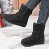 2025 Mid-Calf Thermal Snow Boots for Women with Velcro Closure Outdoor Slip-Resistant Waterproof Women's Boots Thickened Sole Size 43