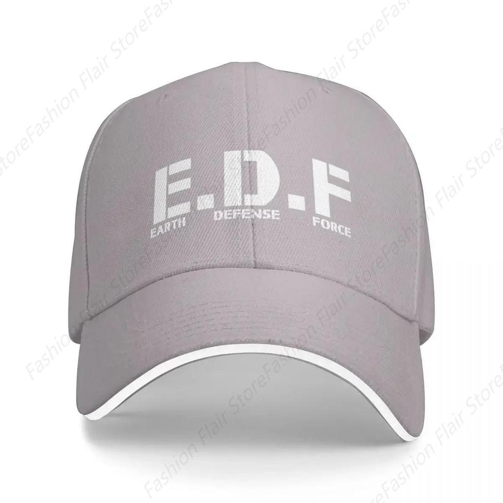 Earth Defense Force - White Insignia Baseball Cap Snap Back Hat Rugby Icon Woman Hats Men's