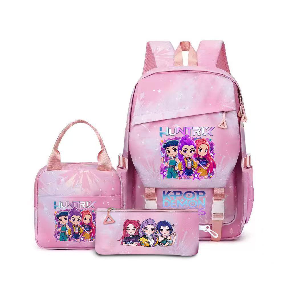Kpop Demon Hunters, Elementary School Bag, Children'S Backpack, Lunch Bag, Pencil Bag, Three-Piece Set, Student Backpack