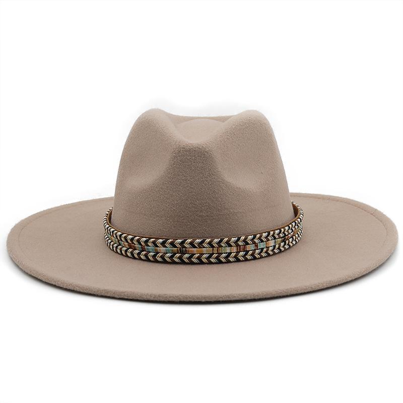 Toamnă iarnă bărbați fedoras pălărie de fetru pentru femei sombrero jazz pălărie melon pentru bărbați pălării de top vintage în aer liber cu bor mare 9,5 cm