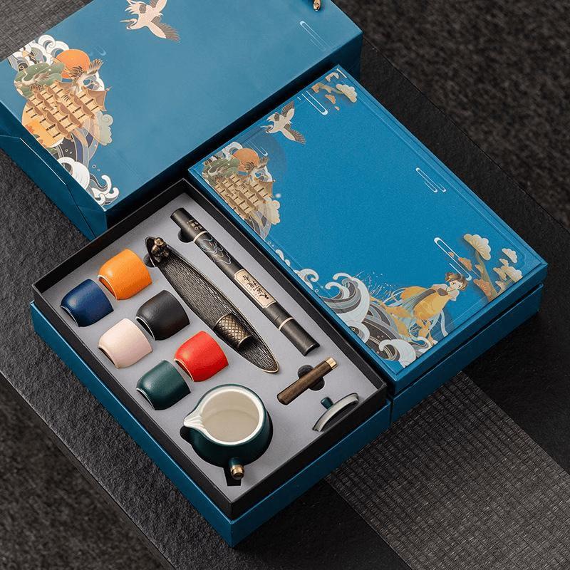 National Tide Retro Ceramic Tea Set Gift Box