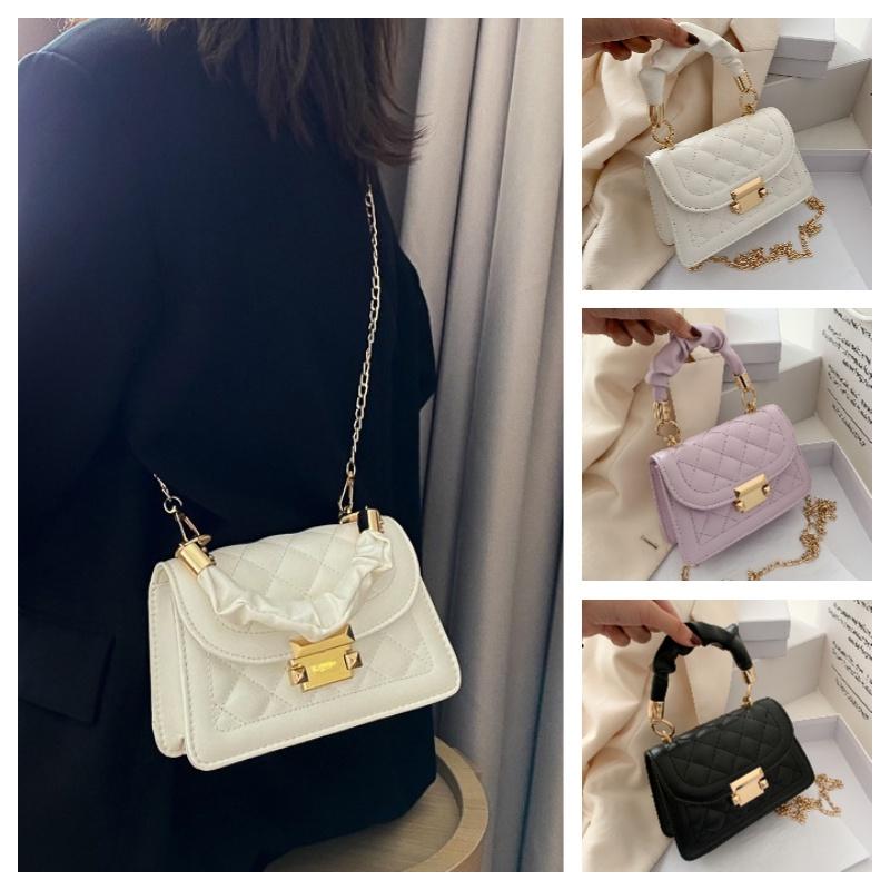 Stylish Streetwear Pu Shoulder Bag Trendy Diamond Pattern Design