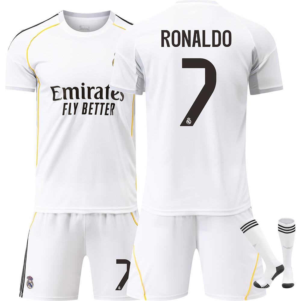 Cristiano Ronaldo 7 Real Madrid 25-26 Home Jersey Set White Fan Edition Adult Youth