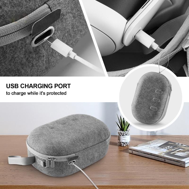 Hard Carrying Case for 3 Accessories All-in-One Travel Case for VR Headset Head Strap Controller and Other Accessories
