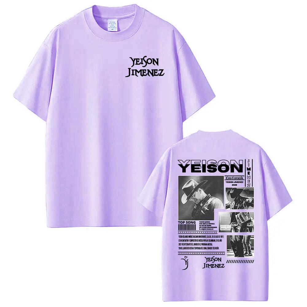 Singer Yeison JiUnisexez Album 2026 Tour Print T Shirts Unisex Women Fashion Hip Hop Gothic Tshirt High Quality Casual Cotton T Shirt