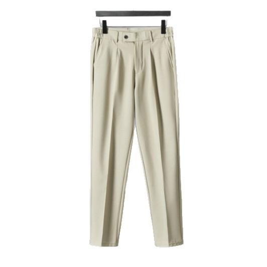 Spring/Summer Ice Silk Drape Solid Color Tapered Nine-Point Dress Pants Men's Wrinkle-Free Slim-Fit Slim Pants Casual Long Pants