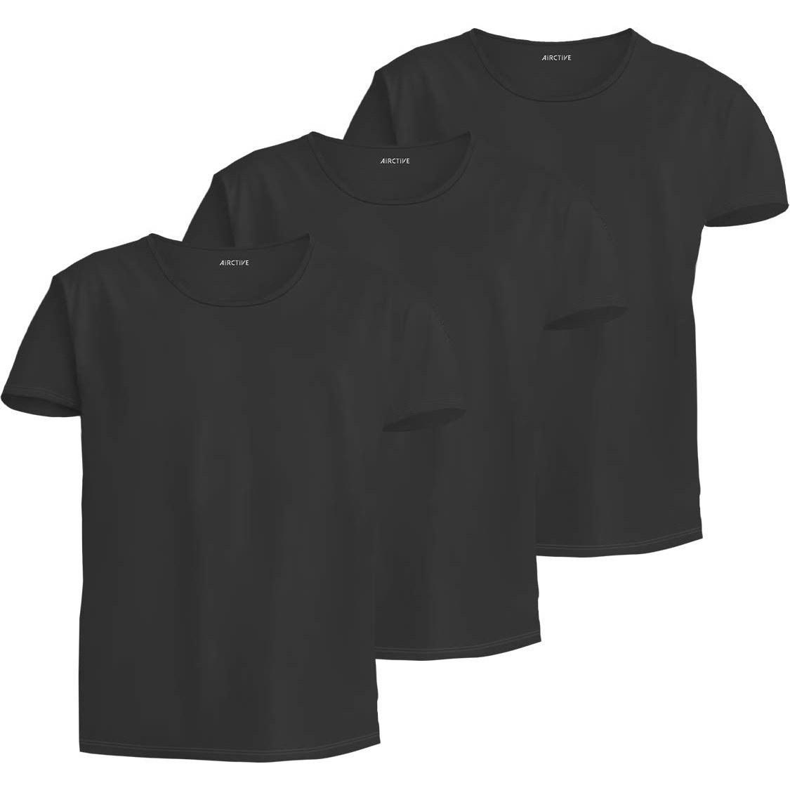 Inner shirt mens summer moisture-wicking quick-dry cool touch 3-piece set crew neck Teijin AIRCTIVE