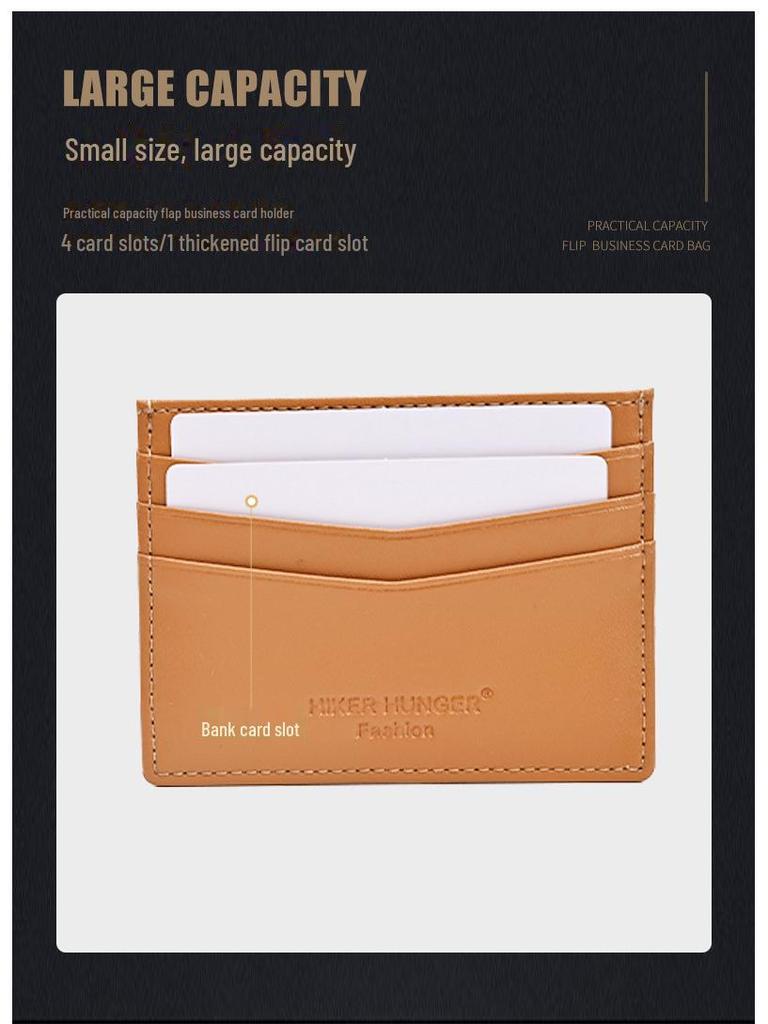Slim Leather Card & ID Holder with Change Pocket