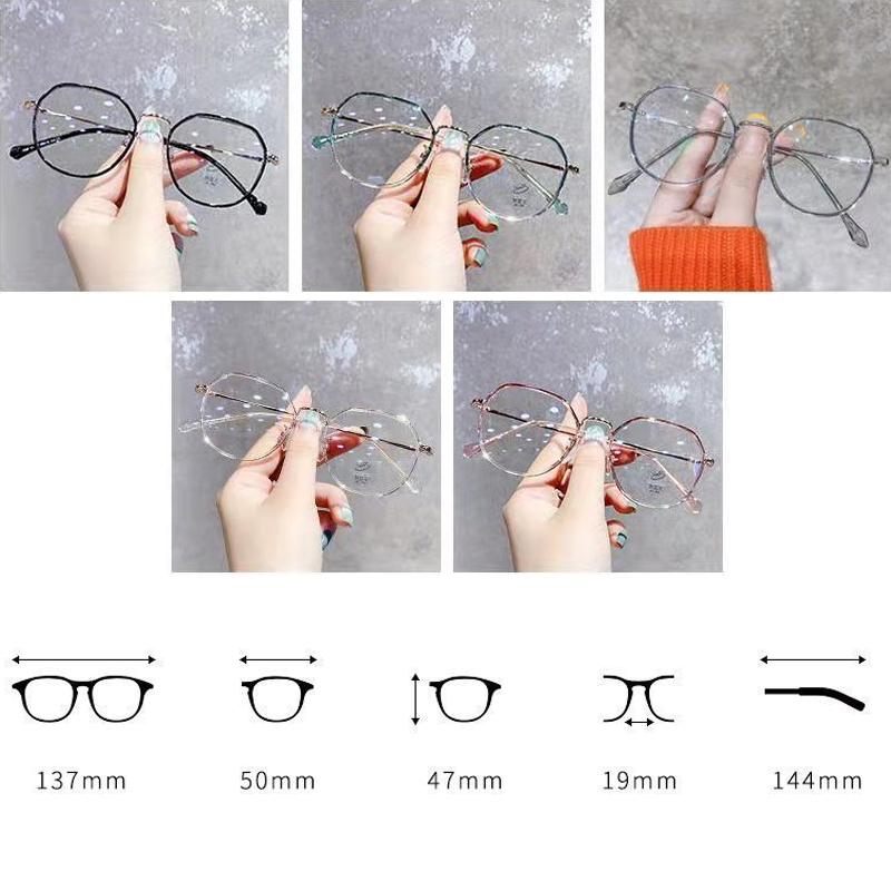 Gjennomsiktig metall Rund nærsynthet Brille Dame Anti-Blålys Øyebeskyttelse Databriller Dioptri -0 ,5 -1 ,0 -1 ,5 -2 ,0 Til -6 ,0