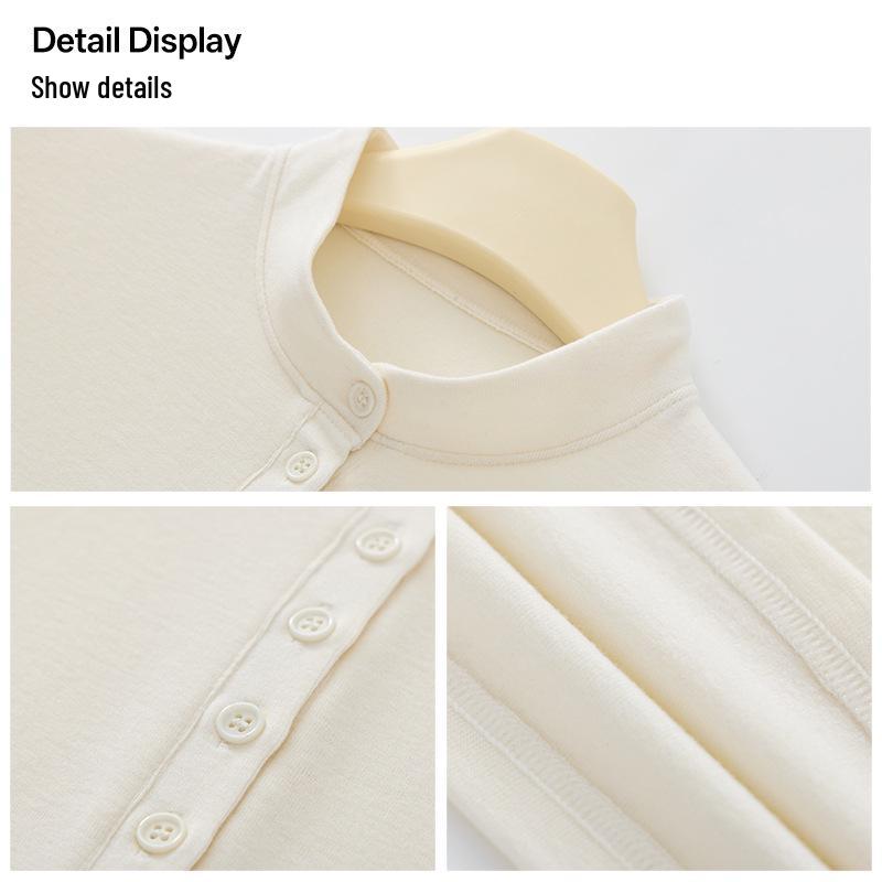 Autumn & Winter Women's Antibacterial Slimming V-neck Stand Collar Long Sleeve Thermal Top