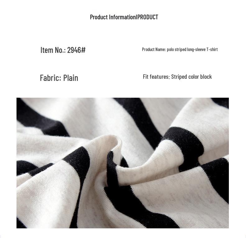 Korean Style Boys' Striped Stand-up Collar Long Sleeve T-shirt - Spring/Autumn Collection