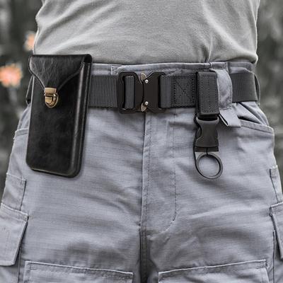 Etui na telefon komórkowy, etui na telefon komórkowy, gładkie, ze sztucznej skóry, zapięcie na zatrzask, jednolity kolor, regularne dopasowanie, przenośne etui na pasek dla mężczyzn