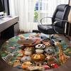1pc Zoo Party Office Round Area Rug, Indoor Mat Suitable ForOffice, Under Office Chairs Bedroom Living Room Home Decor, Room Deco T106