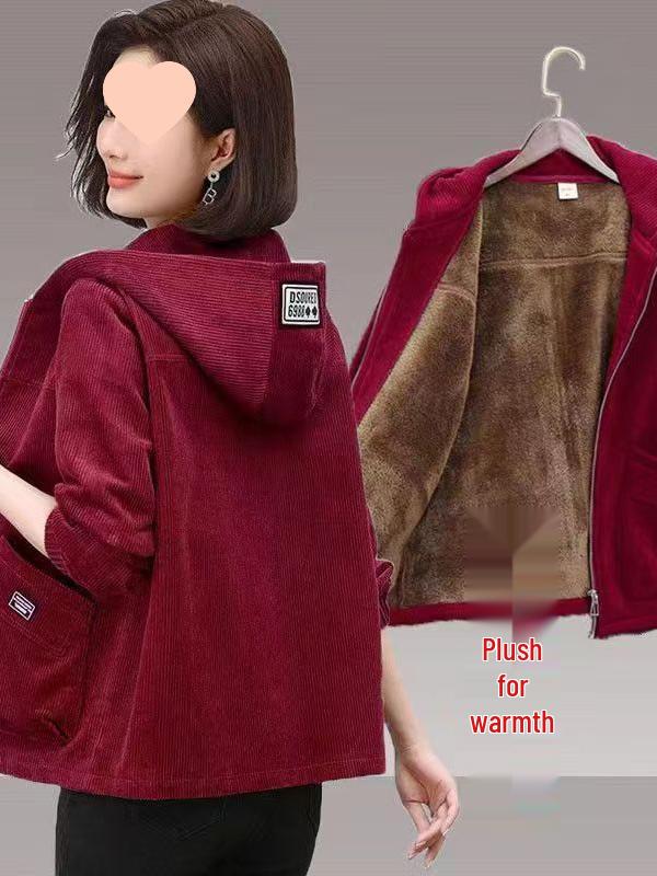 Women's Fleece Lined Hooded Coat – Autumn/Winter 2025, Fashionable Thick Western Style, Available In Petite & Plus Sizes