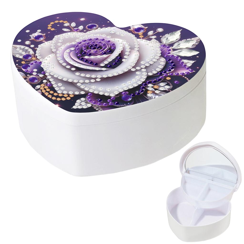 DIY Diamond Painting Rhinestones Decorative Storage Box Partial Drill Crystal Mosaic Storage Container for Desktop Diamond Art