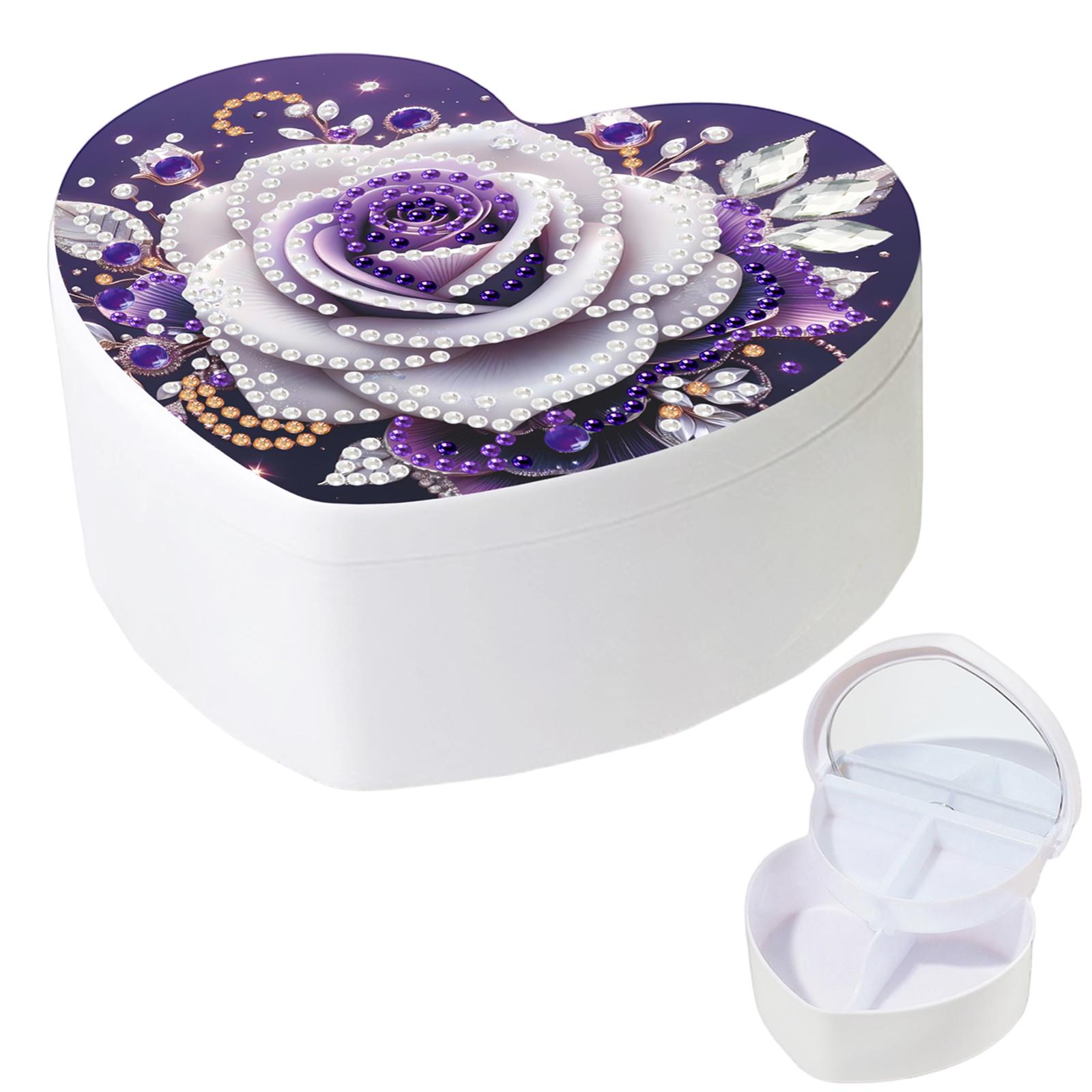 

DIY Diamond Painting Handmade Storage Box Partial Drill Crystal Mosaic Storage Container Heart-Shaped Jewelry Box for Home Decor Яскраво-рожевий