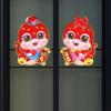 1 Pair Glitter Zodiac Snake Door Sticker 3D Couplet Spring Festival Windows Decal  Shopping Mall