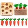 Montessori Toys for 1 Year Baby Pull Carrot Set Game Kids Wooden Toy Shape Sorting Matching Puzzle Educational Toys for Children
