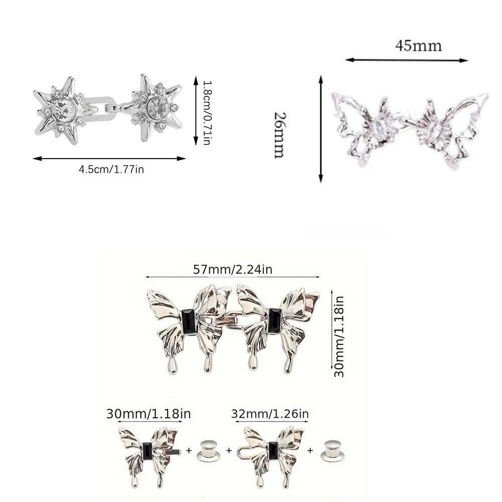 Five Pointed Star Jeans Buttons Adjustable Butterfly Pants Pins Waist Tightening Tool Fixed Brooches Dress Decoration