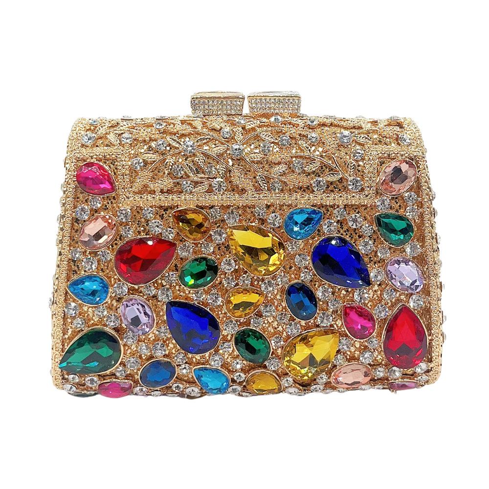 Diamond-encrusted dinner bag banquet diamond clutch bag shoulder messenger women's bag