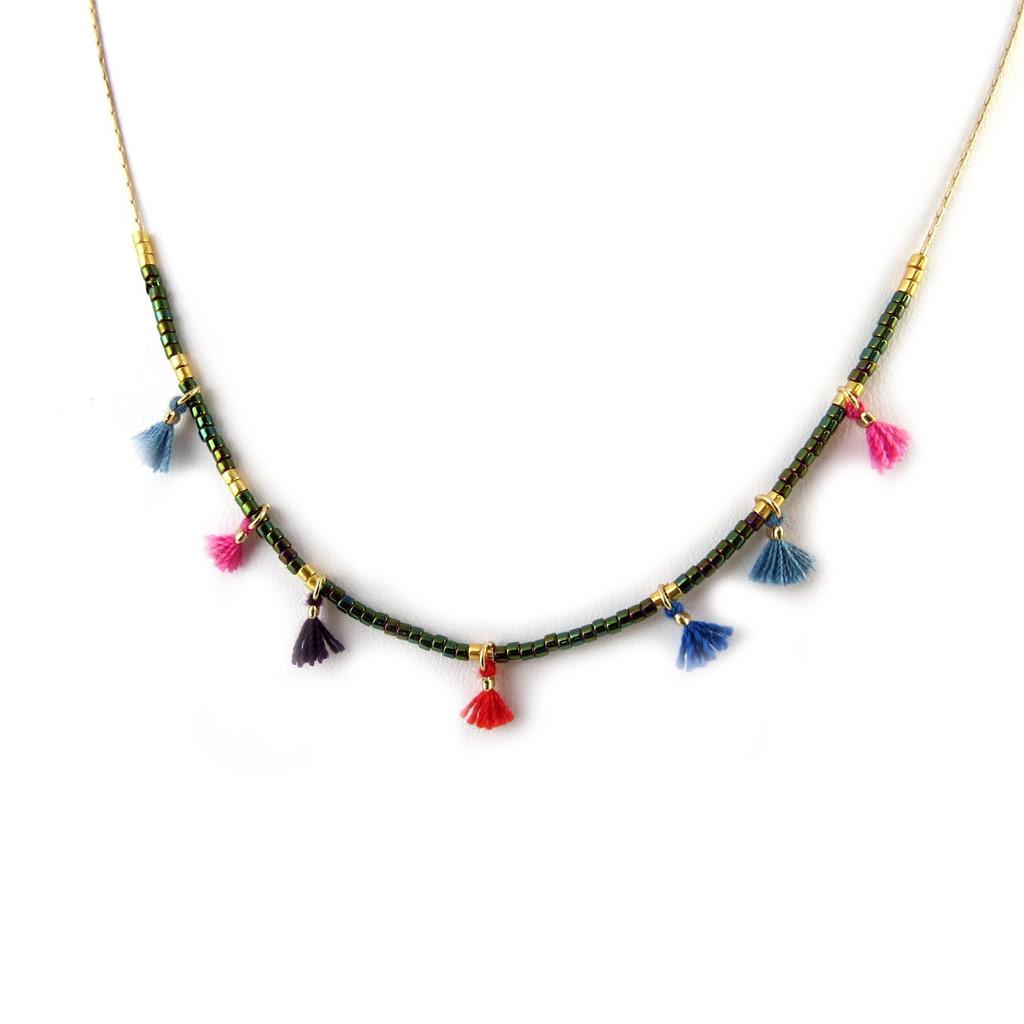 Les Trésors De Lily [N7059] - Collier 'Navajos' doré multicolore