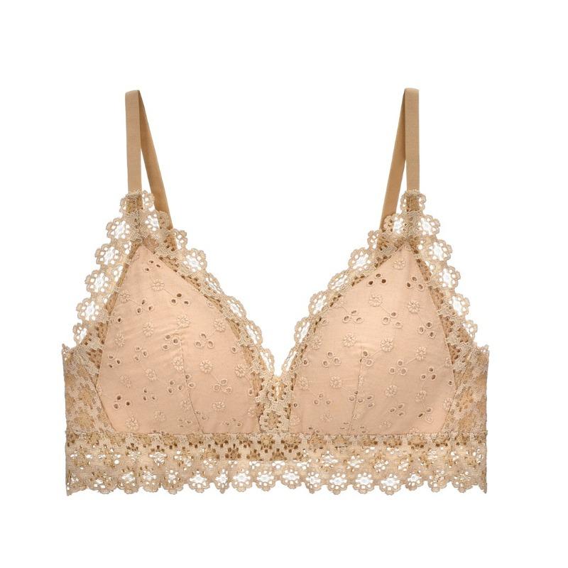 Sexy Lace Triangle Cup Bra Cover Comfortable Thin Small Chest No Empty Cup No Steel Ring Gathering Underwear