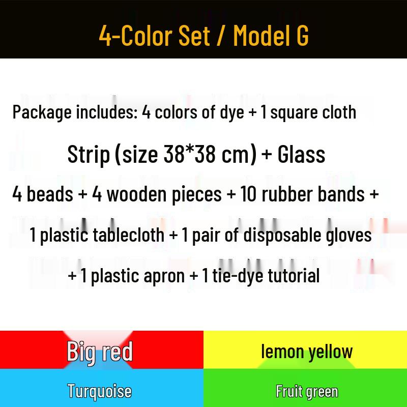 4-Color Tie-Dye DIY Kit: Eco-Friendly Cold Dyes, 250ML Bottles