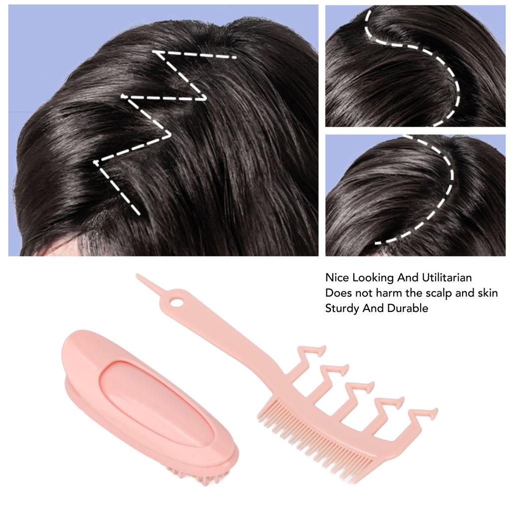 Hair Slit Comb Z Shape Ergonomic Handle Lightweight Portable Artifact Detangling Comb Hair Tool Set