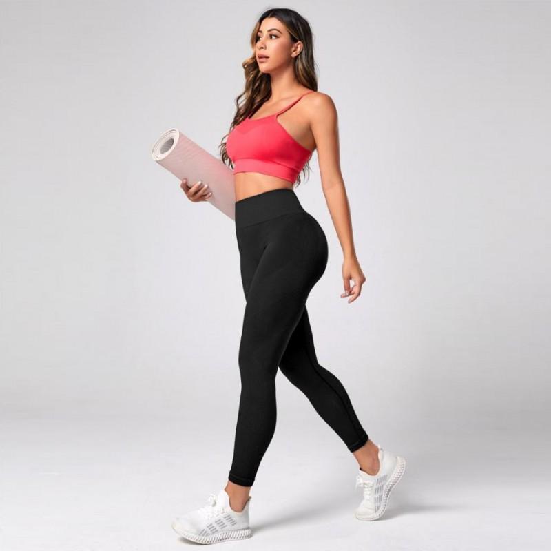High-Waisted Seamless Yoga Pants Women Quick-Dry Stretch Leggings With Flared Cuff Running Gym Workout Tights