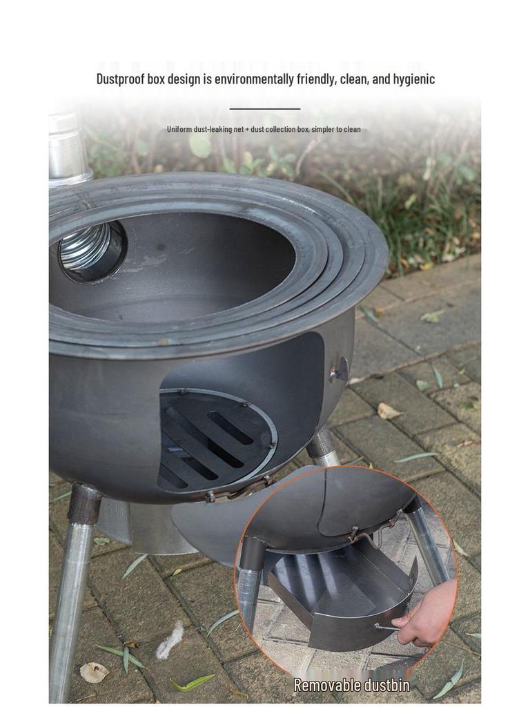 Portable Outdoor Iron Wood-Burning Stove for Rural Households