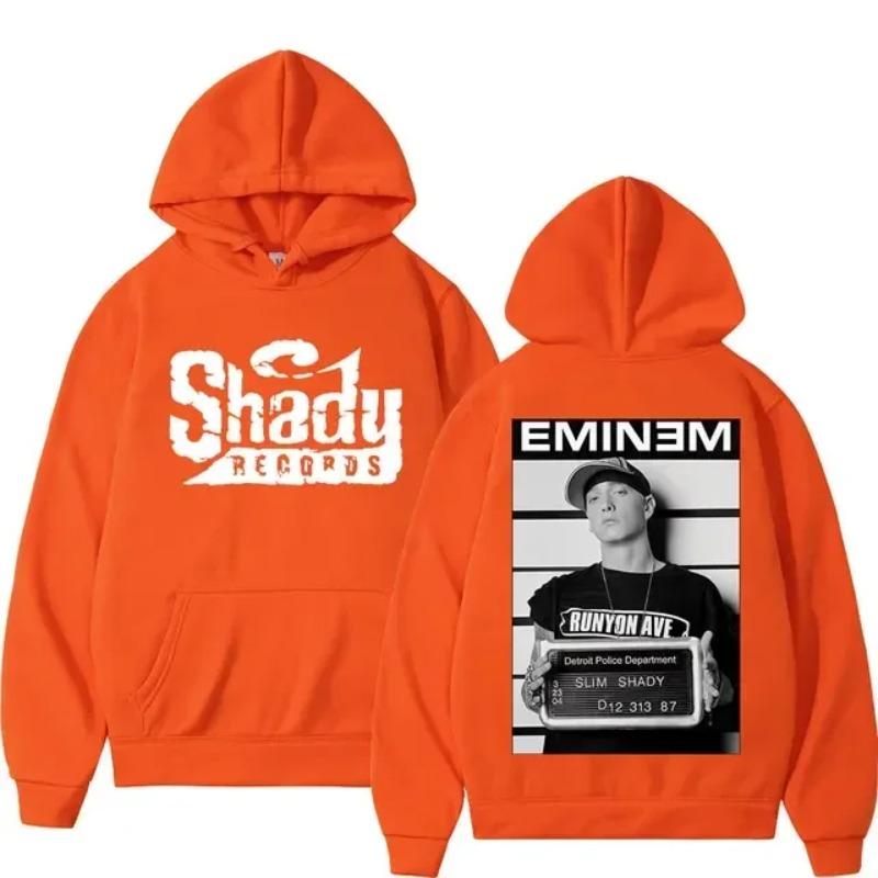 Felpa con Stampa Double Sided Rapper Eminem Uomo Donna Hip Hop Vintage Oversize Felpe con Cappuccio Tendenza Moda Felpe con Cappuccio Streetwear