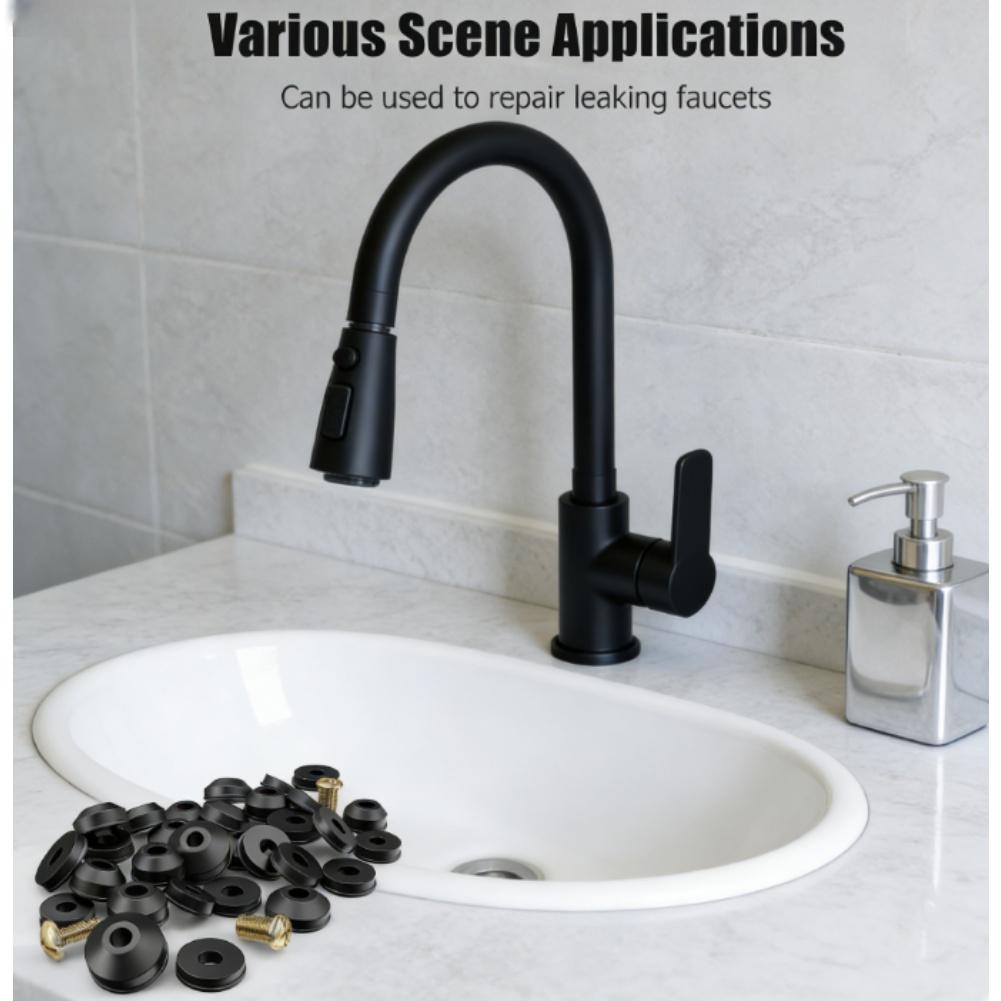 106Pcs Rubber Faucet Washers Kit Shower Head Seal Gasket Assorted Tap Washers O-ring Faucet Washers Replacement Sealing